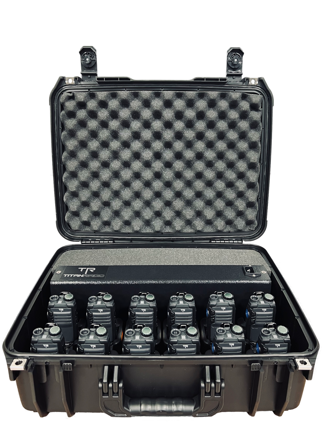 12 USED Titan TR300 Radios + 12 Bank Charging Case (Package Deal)